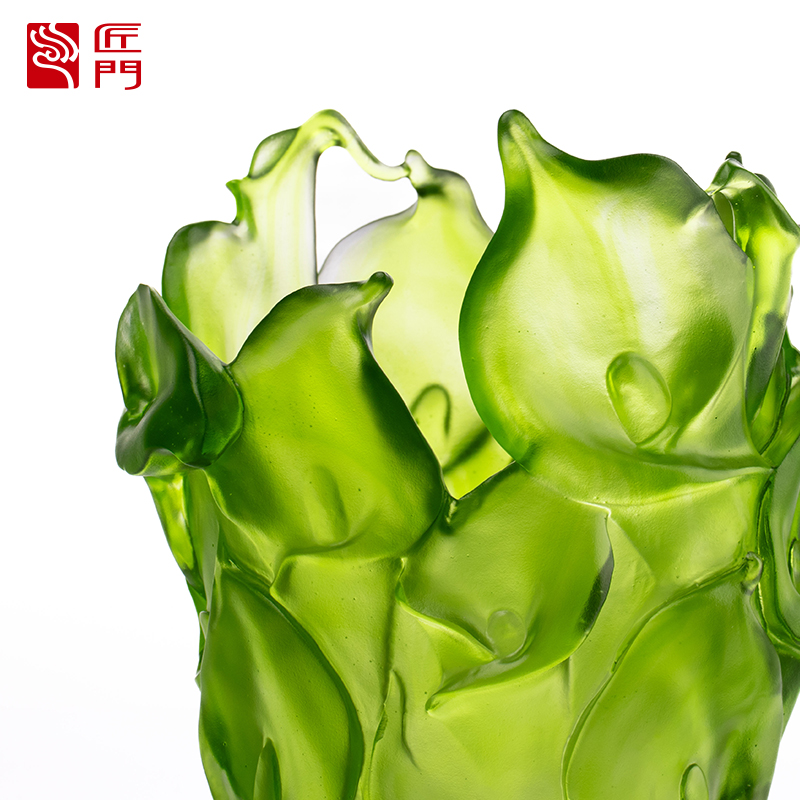 Jarrón de vidrio moldeado en cera para sala de estar, arreglos florales, cristal, soporte artístico de flores conservadas, mesa de comedor para el hogar, adorno decorativo, florero de cala