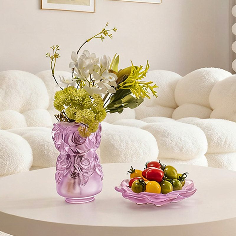 Proceso de fundición a la cera perdida Decoración del hogar Florero de cristal “Florero de rosas”