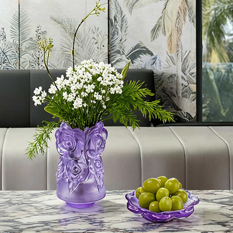 Proceso de fundición a la cera perdida Decoración del hogar Florero de cristal “Florero de rosas”