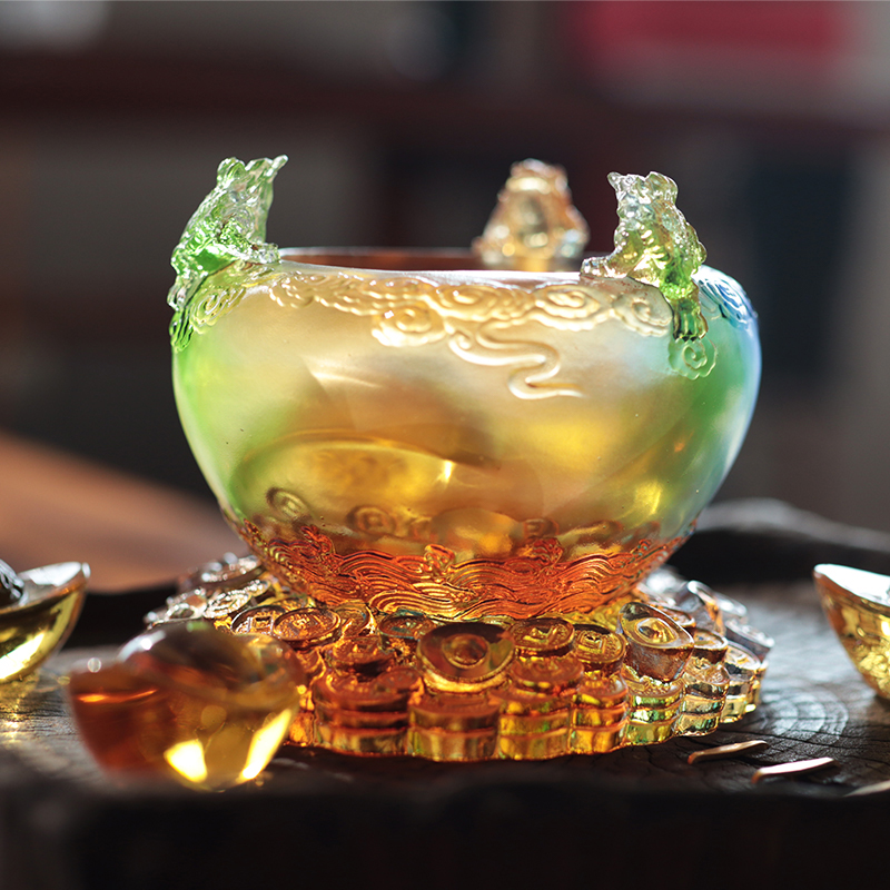 Cuenco del tesoro de cristal Cornucopia de cristal