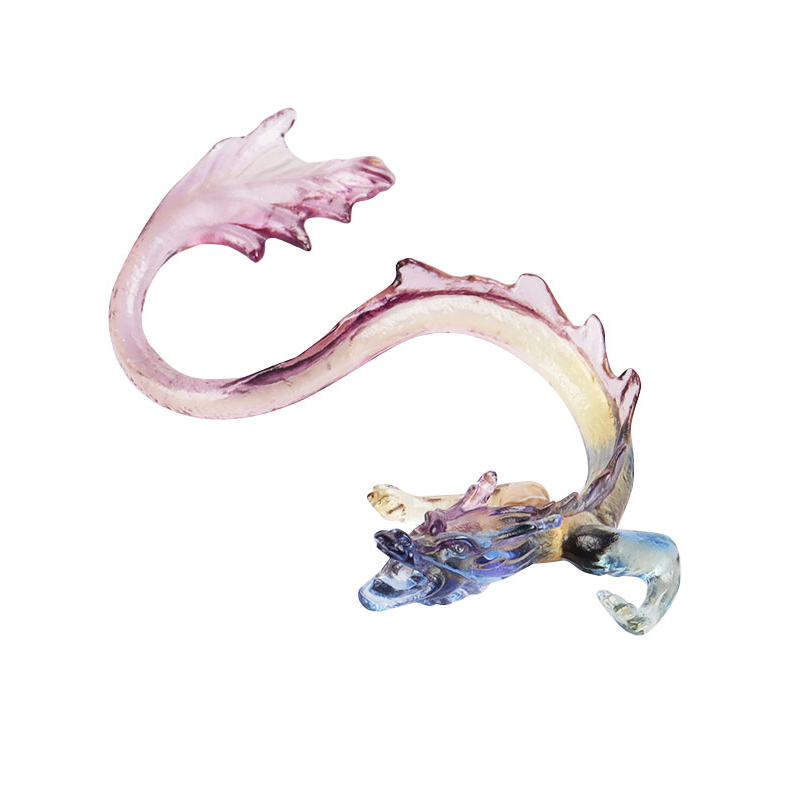 Porta incienso de cristal Dragón Dorado