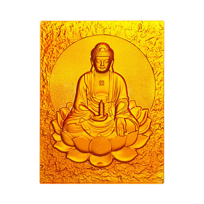 Buda de la medicina oriental Ladrillo de cristal dorado
