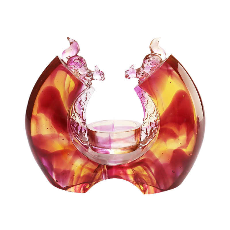 Candelabro de esmalte de color morado