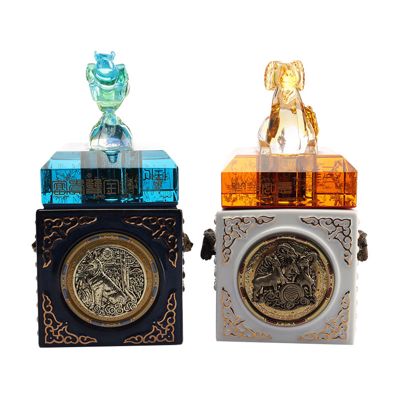 Tapa de botella de ciervo azul adornos decorativos utensilios de botella de vino de vidrio