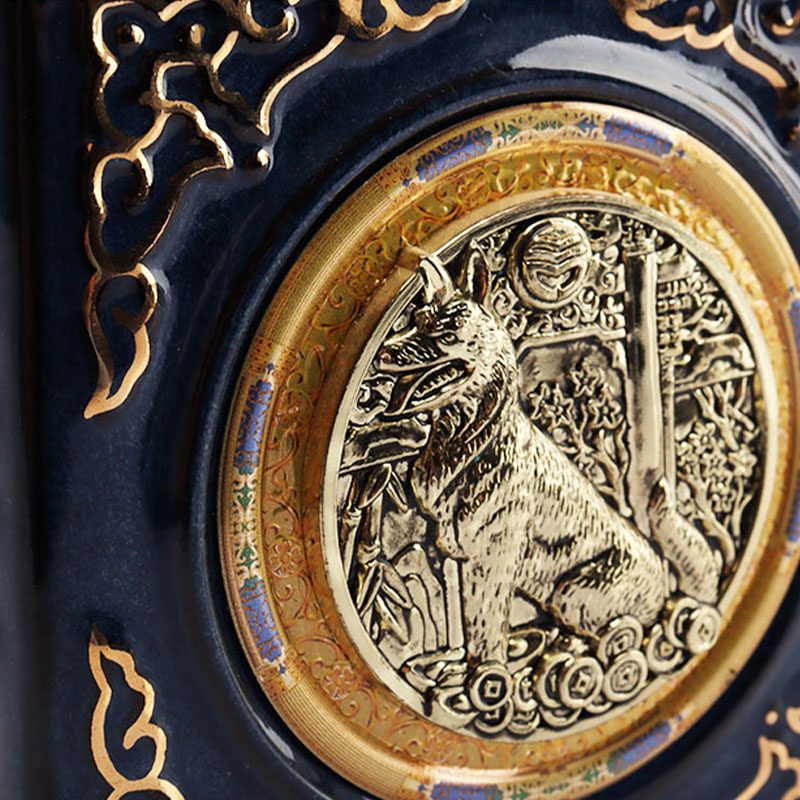 Tapa de botella de ciervo azul adornos decorativos utensilios de botella de vino de vidrio