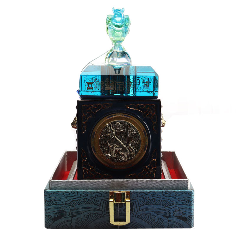 Tapa de botella de ciervo azul adornos decorativos utensilios de botella de vino de vidrio