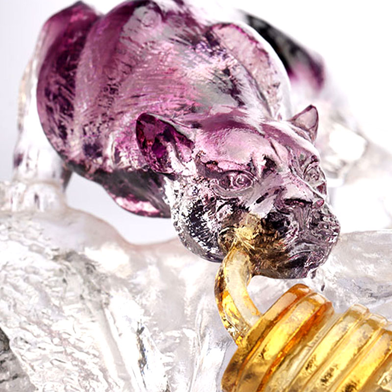 Bandeja de fruta ovalada de vidrio decorativo artístico