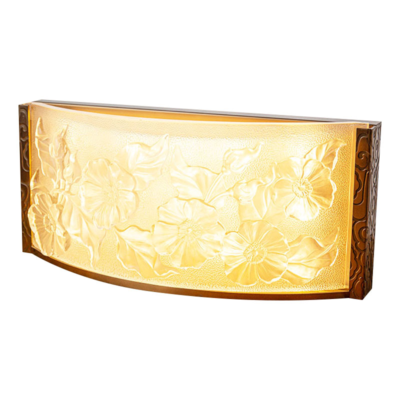 Adornos de lámparas decorativas de vidrio con estampado de flores de hibisco.