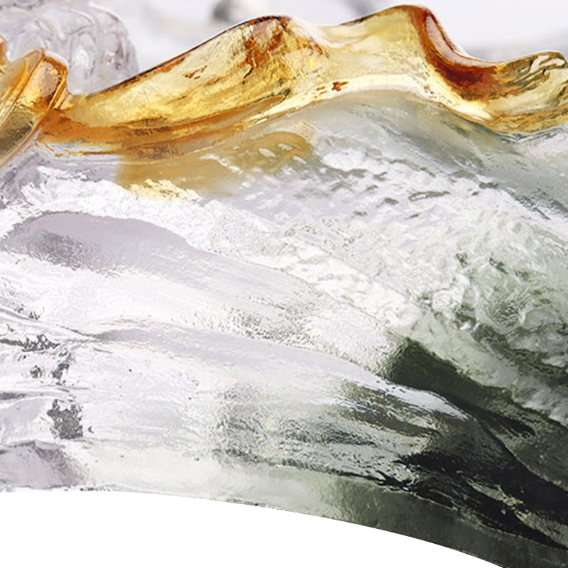 Bandeja de fruta ovalada de vidrio decorativo artístico