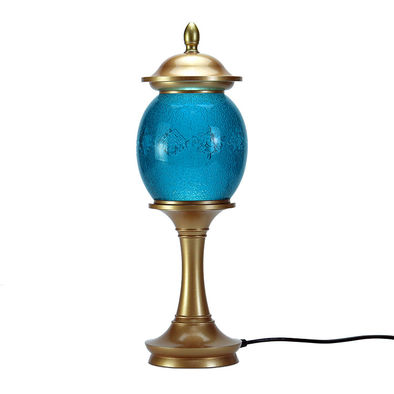 Azul Real Ocho Símbolos Auspiciosos Altar Budista Cristal Ofrendas