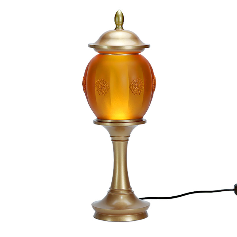 Conjunto de ofrendas de vidrio dorado para altar budista de la serie