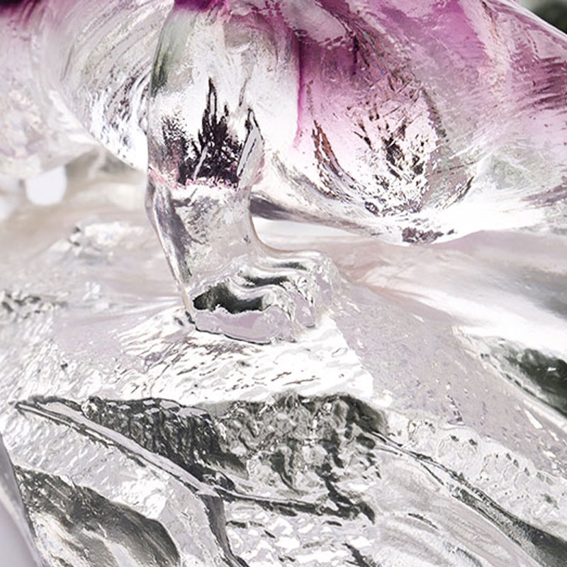 Bandeja de fruta ovalada de vidrio decorativo artístico