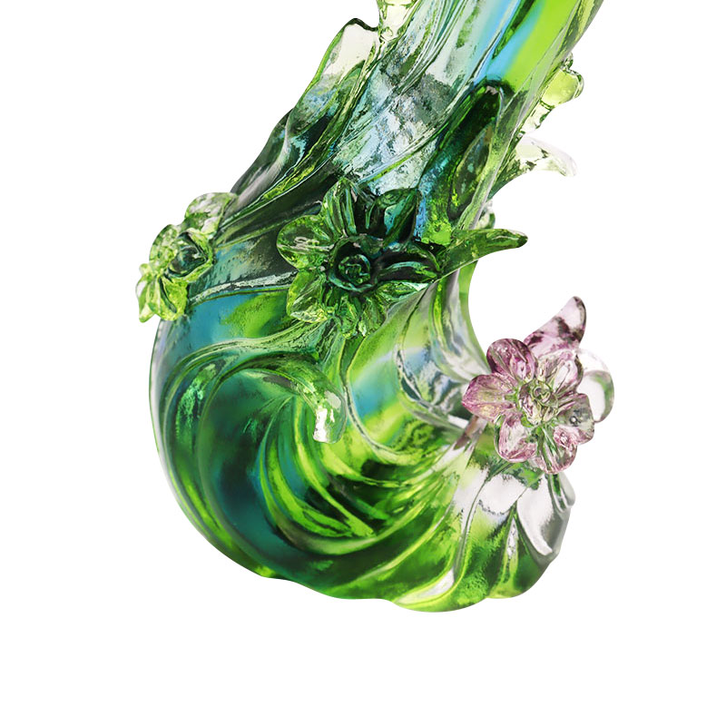 Candelabro con forma de loto de cristal