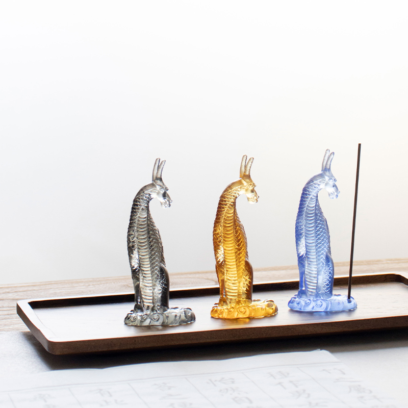 Porta incienso Kirin de vidrio