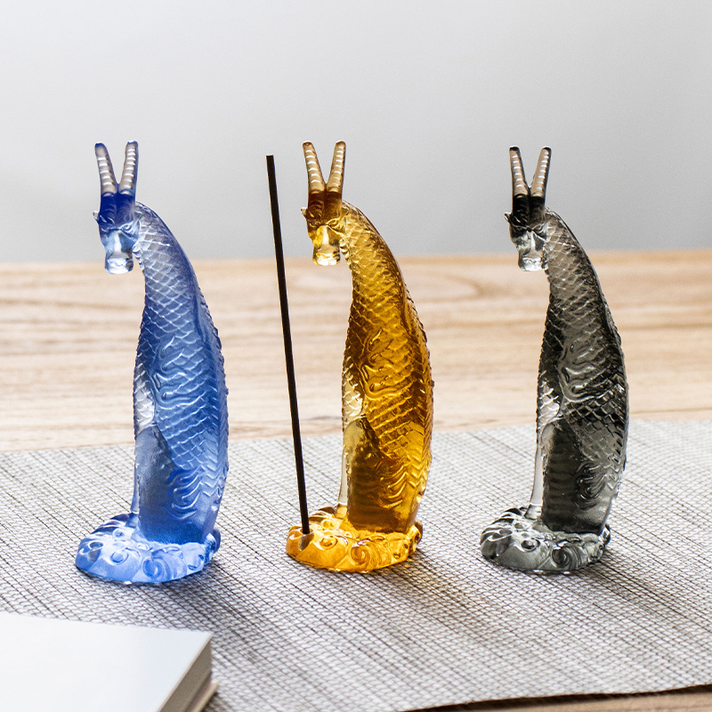 Porta incienso Kirin de vidrio