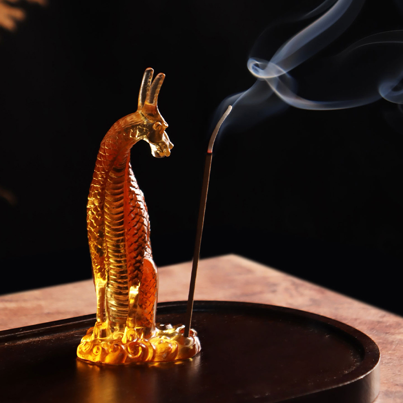 Porta incienso Kirin de vidrio