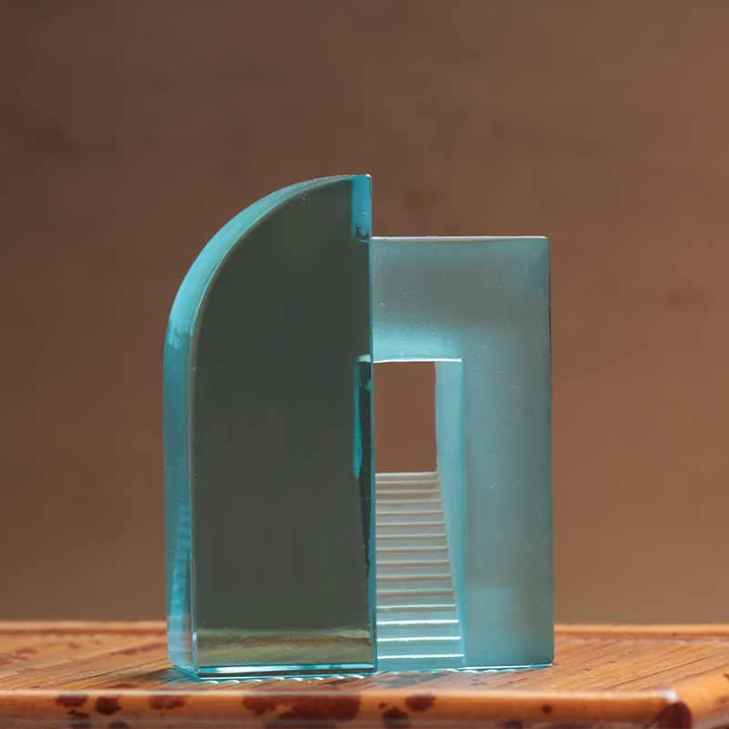 Adornos de juguetes chinos de vidrio esmerilado azul degradado