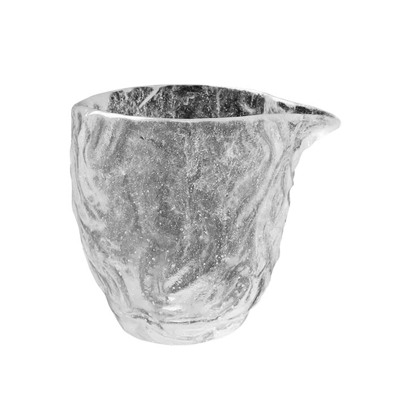 Juego de tazas de té de vidrio transparente con patrón de burbujas para uso en reuniones de oficina en casa