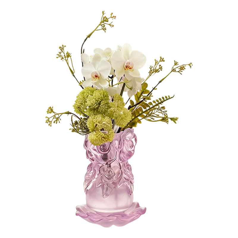 Proceso de fundición a la cera perdida Decoración del hogar Florero de cristal “Florero de rosas”